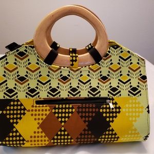 Women handmade satchels with Wooden Handle